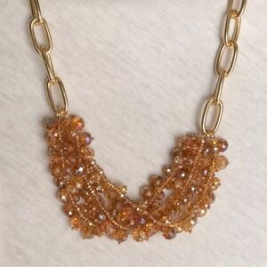 Gold-Tone Bead Cluster Necklace